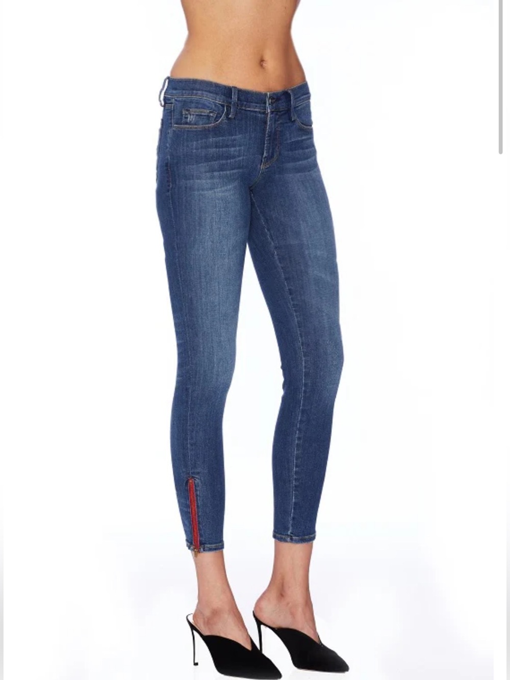 Etienne Marcel EM7010 Skinny Jeans Red Zip Ankle Stretch Denim Size 24